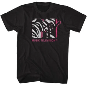 Camiseta MTV Zebra Logo Retro Negra Manga Corta - ¡ENVÍO GRATUITO! - Imagen 1 de 3