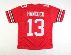 Jordan Hancock Signed Jersey Inscribed "Go Bucks" (JSA) COA - Picture 1 of 3