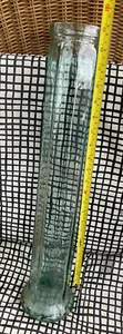 Vintage Aqua Green Roman Column Pillar Bud Vase 100% Recycled Glass Spain 23"x 5 - Picture 1 of 8