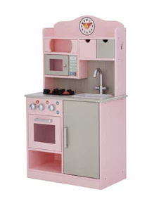 Teamson Kids Little Chef Florence Classic Kids Pretend Play Kitchen Pink & Gray - Picture 1 of 8