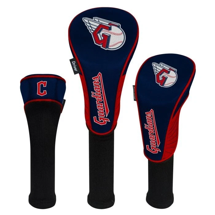 JUEGO DE FUNDA DE CABEZA DE GOLF DE NAILON DE ALTA CALIDAD CLEVELAND GUARDIANS LOGOTIPO BORDADO MLB Foto 1 de 1