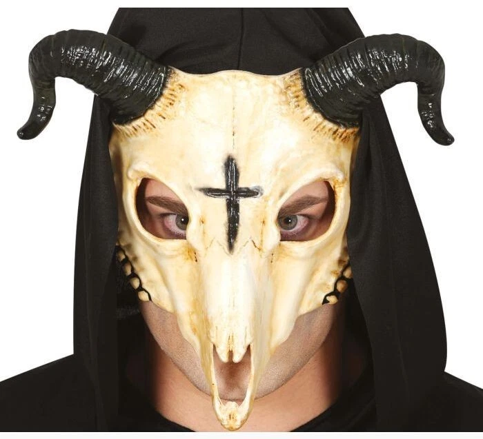 RAM Satan Reh Totenkopf Maske Gothic Cosplay Halloween Maskerade Satanic Ritual - Bild 1 von 1