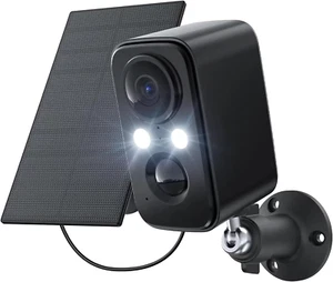 Security Camera with Solar Panel Motion Sensor Alarm Floodlight Night Vision - Picture 1 of 12