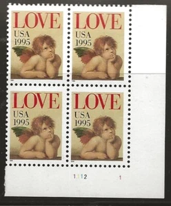 US Scott #2948, Plate Block #11121 1995 Cupid FVF MNH - Picture 1 of 1