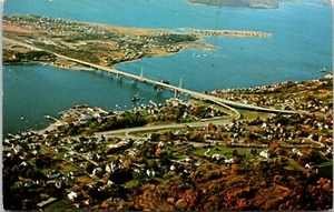 Tarjeta postal Tiverton Sakonnet River Bridge vista aérea Rhode Island A86 - Imagen 1 de 2