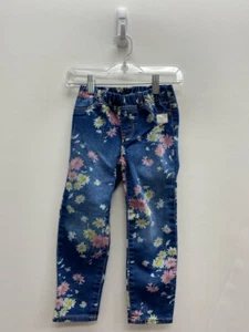 Gap SIZE 5T Blue White/Multi Flowers Girl's Jeans - Picture 1 of 1