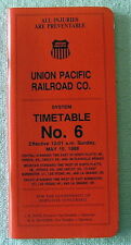 1988 UNION PACIFIC RAILROAD CO SYSTEM EMPLOYEE TIMETABLE NO 6 #67gt5