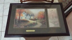 THOMAS KINKADE "THE BLESSINGS OF AUTUMN" FRAMED & MATTED ACCENT PRINT W/ COA