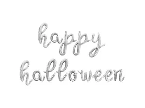 HAPPY HALLOWEEN Cursive Letter Balloon Banner - DIY Halloween Party Decoration - Picture 1 of 20