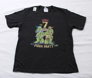 Teenage Mutant Ninja Turtles Boy's Port & Company Dude I'm 7 Tee AN3 Black Small - Picture 1 of 5