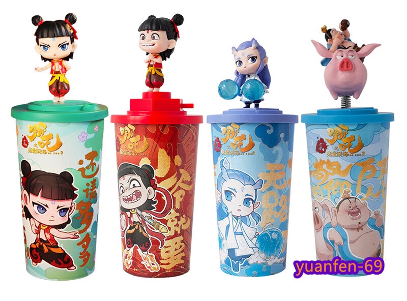 Ne Zha 2 Nezha Aobing 哪吒 敖丙 Kunststoff Wasserbecher Strohhalmbecher Filmtasse Popcorn Eimer - Bild 1 von 4