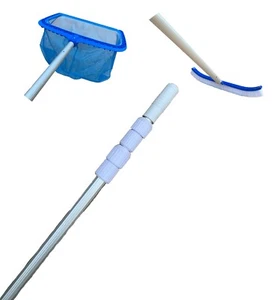 Aluminium Swimming Pool Telescopic Pole for Net Vacuum 3/4.5 Metre Handle Pools - Picture 1 of 7