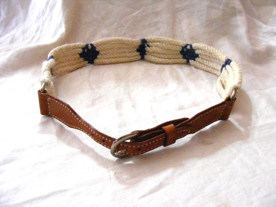 Cinturón vaquera vintage tejido cuerda estilo concho extremos de cuero para mujer 35 Foto 1 de 4