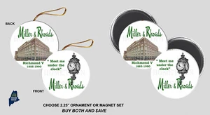 MILLER & RHOADS Ornament / Magnet Set - Department Store Vintage Defunct Retail - Picture 1 of 1