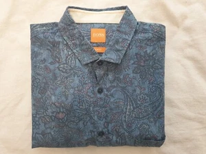 HUGO BOSS ORANGE | ConceptE | Slim Fit (S) | Multicoloured Blue Abstract Floral - Picture 1 of 14