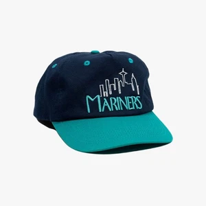 Hat Trick NYC 'Seattle Mariners / Sitcom' Snapback Hat Navy Blue / Aqua - Picture 1 of 7