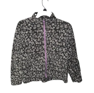 Eddie Bauer girls full zipper sweater size L (14/16) floral long sleeve purple - Picture 1 of 7