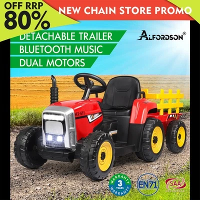 ALFORDSON Kids Ride On Car Tractor 12V Electric Toy Vehicle Child Toddlers Red - image 1 of 4