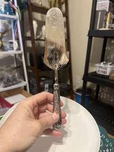 Antico cake server tedesco in argento 800 Art Nouveau DEP marcato inciso a mano - Foto 1 di 6
