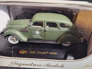 SIGNATURE MODELS 1936 CHRYSLER AIRFLOW HTF US ARMY DIECAST 1:32 CAR NIB - Picture 1 of 11