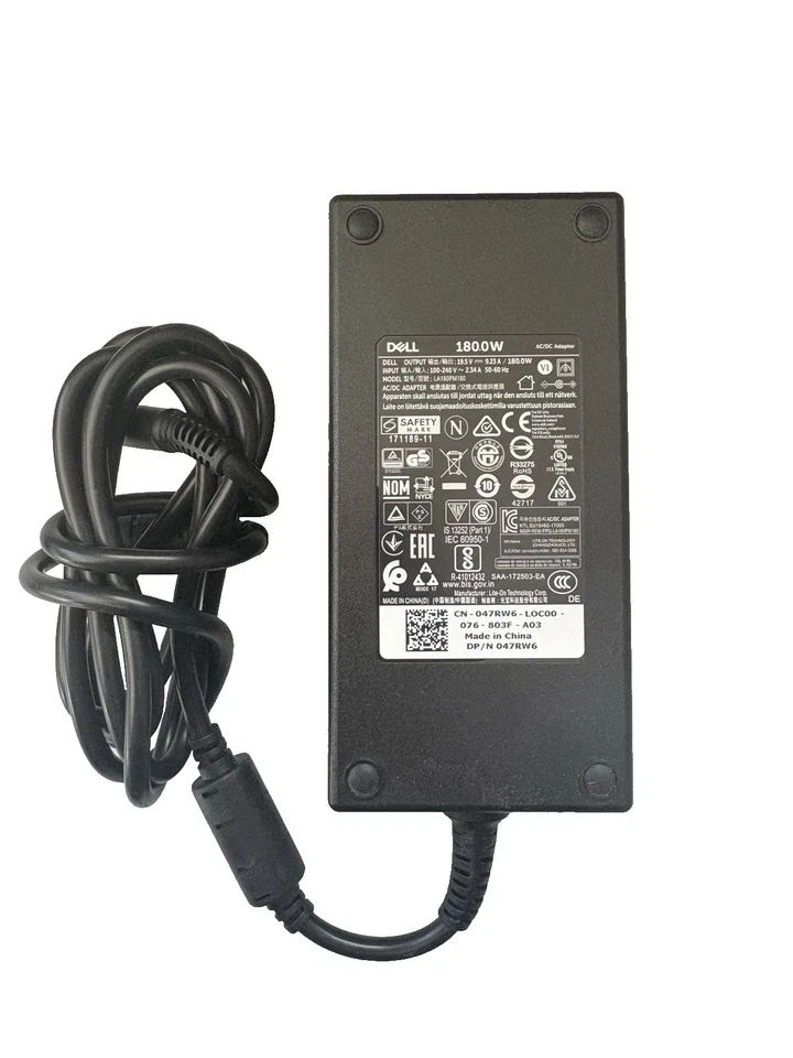 Адаптер питания переменного тока для ноутбука Dell LA180PM180 180 Вт 19,5 В 9,23 А, 7,4 мм от оригинального производителя 9 футов - Изображение 1 из 1