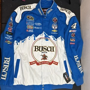 Chaqueta Jeff Hamilton 3XL Kevin Harvick Busch NASCAR JH Design Snap 4 nueva con etiquetas - Imagen 1 de 8