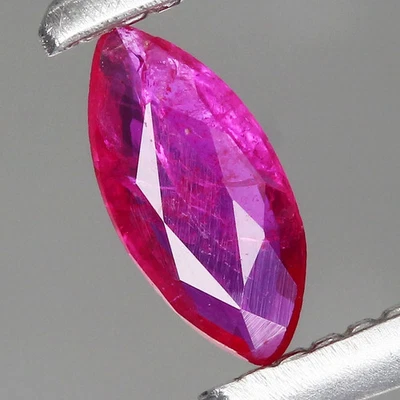 Marquise 0.12ct 4.9x2.3mm Natural Heated Pinkish Red Ruby Gemstone, Tanzania - Image 1 of 4