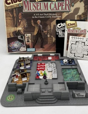 Vintage 1991 Parker Bros CLUE The Great Museum Caper 3D Board Game - COMPLETE  - Image 1 of 4
