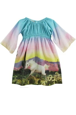 Nuevo con etiquetas Vestido ajustado talla 6, 8,12 alas de papel niñas desierto puesta de sol Foto 1 de 4