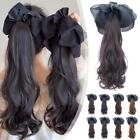 Curly Hair Ponytail Mini Claw Clip Ponytail Wig with Synthetic Bow Hair Z4D3