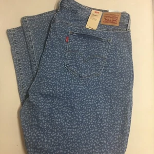 Levi's 711 Skinny Fit Women's Blue Print Denim Stretch Jeans Plus Size 24 WM - Picture 1 of 6