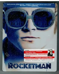 ROCKETMAN Exclusive STEELBOOK BLU RAY DVD NEW Rocket Man Elton John Egerton - Picture 1 of 2