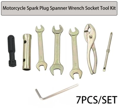 Motorcycle Spark Plug Spanner Wrench Socket Screwdriver Plier Tool Kit Durable - Image 1 of 4