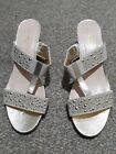 Brand New Ladies Natures Own Gold Coloured Slip On Wedge Heel Sandals Size 6