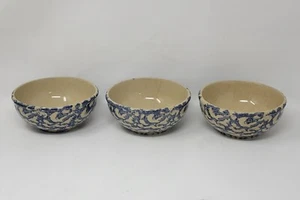 Lot 3 RRP Robinson Ransbottom Roseville Ohio Sponge Ware Cereal Soup Bowls 5.5” - Bild 1 von 14