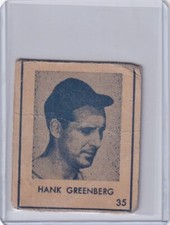 1948 R346 Blue Tint #35 Hank Greenberg Detroit Tigers
