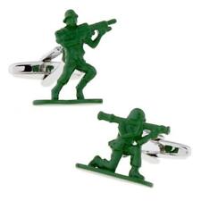 GREEN ARMY MEN CUFFLINKS Retro Toy Soldier Toy Story Shirt Wedding with Gift Bag