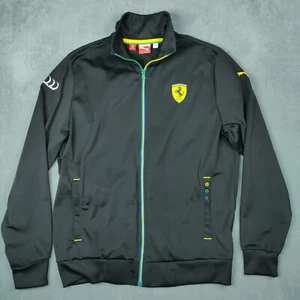 Puma Ferrari Track Jacket Mens Large Black Felipe Massa Brazil Formula 1 F1 - Picture 1 of 11