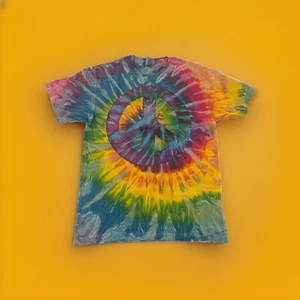 Peace Sign Tie Dye Graphic T Shirt Woodstock Size M Hippie Stoner - Picture 1 of 7