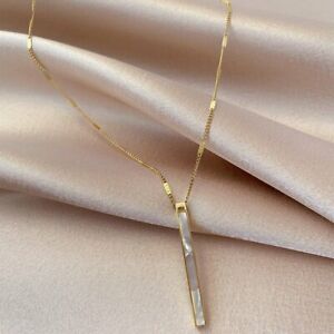 2022 Fashion KC Gold Strip Shell Necklace Simple Clavicle Chain Women Jewelry