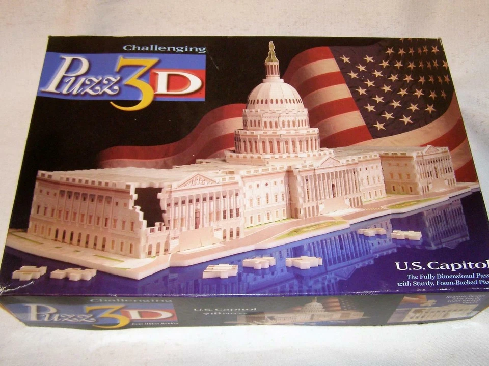 Rompecabezas 3d The US Capitol Milton Bradley Jigsaw Politics 718 piezas edades 12+ *NUEVO* Foto 1 de 1
