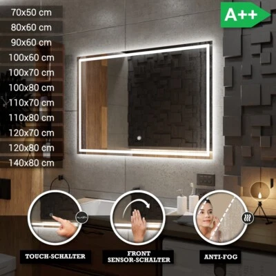 ATLANTA badspiegel mit LED Beleuchtung Spiegel | Schalter | heizmatte | Wählen - Bild 1 von 4