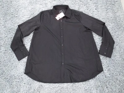 Alina Mae Maternity Shirt Women Medium Black Bamboo Stretch Blend Button Up Work - Image 1 of 4