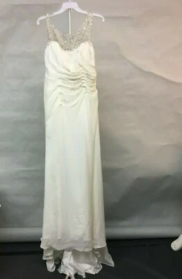 9043 ALFRED ANGELO  SAPPHIRE  IVORY/LT  SZ 12 $499 WEDDING GOWN DRESS - Image 1 of 3