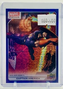 2022 Upper Deck Marvel Platinum Captain America #171 High Series Blue Traxx /499 - Picture 1 of 2