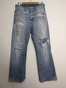 TSUBI Ksubi Jeans Mens 32W Blue Straight Leg Made In Australia Distressed Y2K - Picture 1 of 12