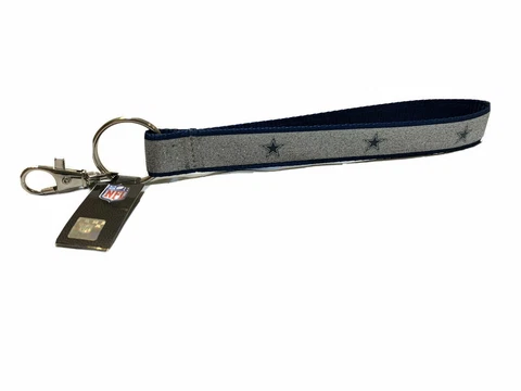 NFL Dallas Cowboys Sparkle Wristlet Key Ring -%100 Licensed Cover