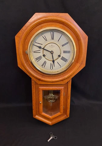 D&A WALL REGULATOR MECHANICAL CLOCK COMPLETE KEY WORKS Cover