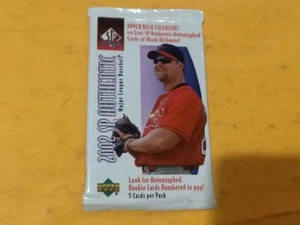 2002 Upper Deck SP Authentic Baseball Sealed Unopened Pack 5 Cards - Picture 1 of 2
