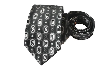 STEVE HARVEY MEN'S TIE BLACK/GEOMETRIC Width: 3.7/8" Length: 60" - Image 1 of 3